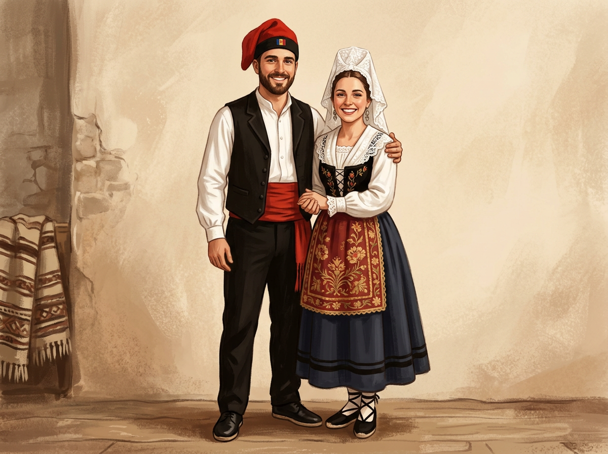 Local people in the traditional dress of Andorra