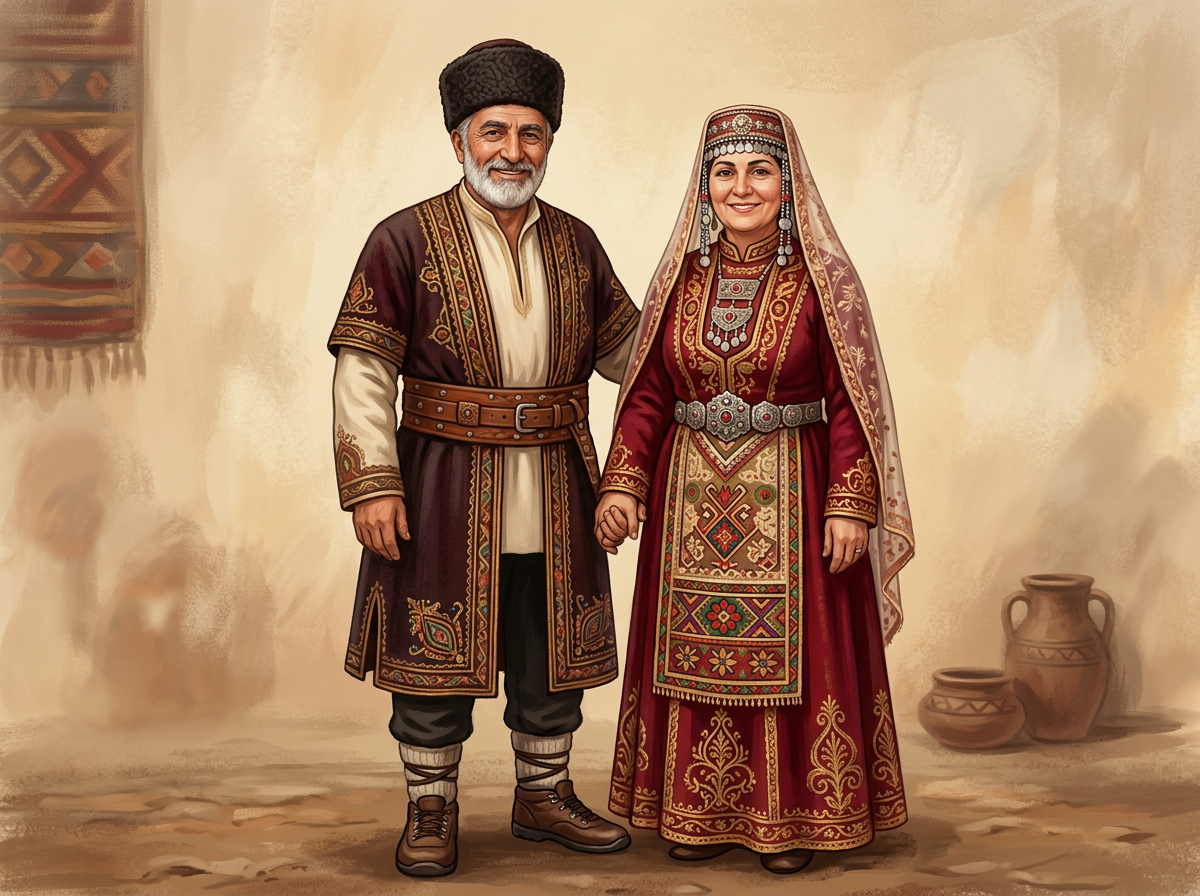 Local people in the traditional dress of Armenia