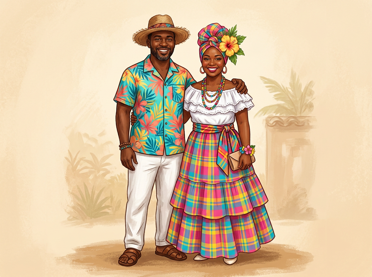Local people in the traditional dress of Bahamas