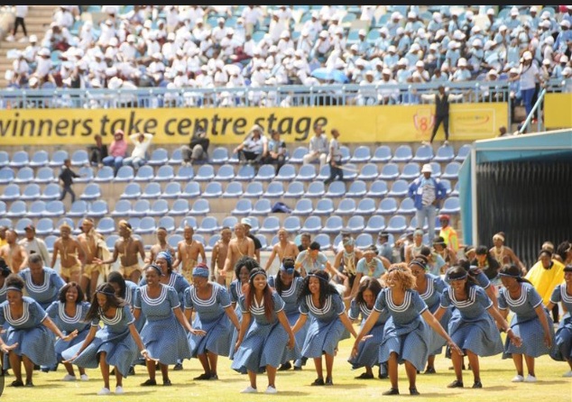 Local people in the traditional dress of Botswana