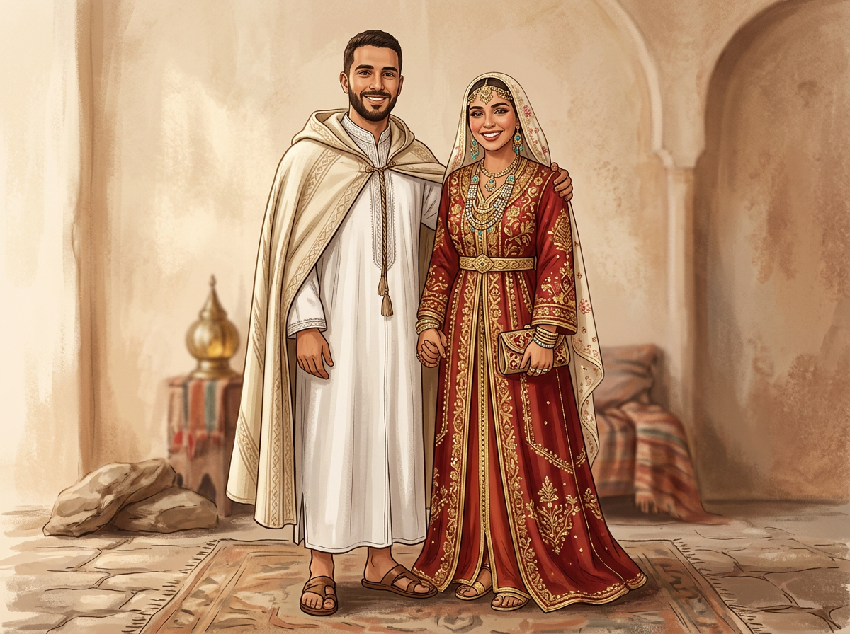Local people in the traditional dress of Algeria