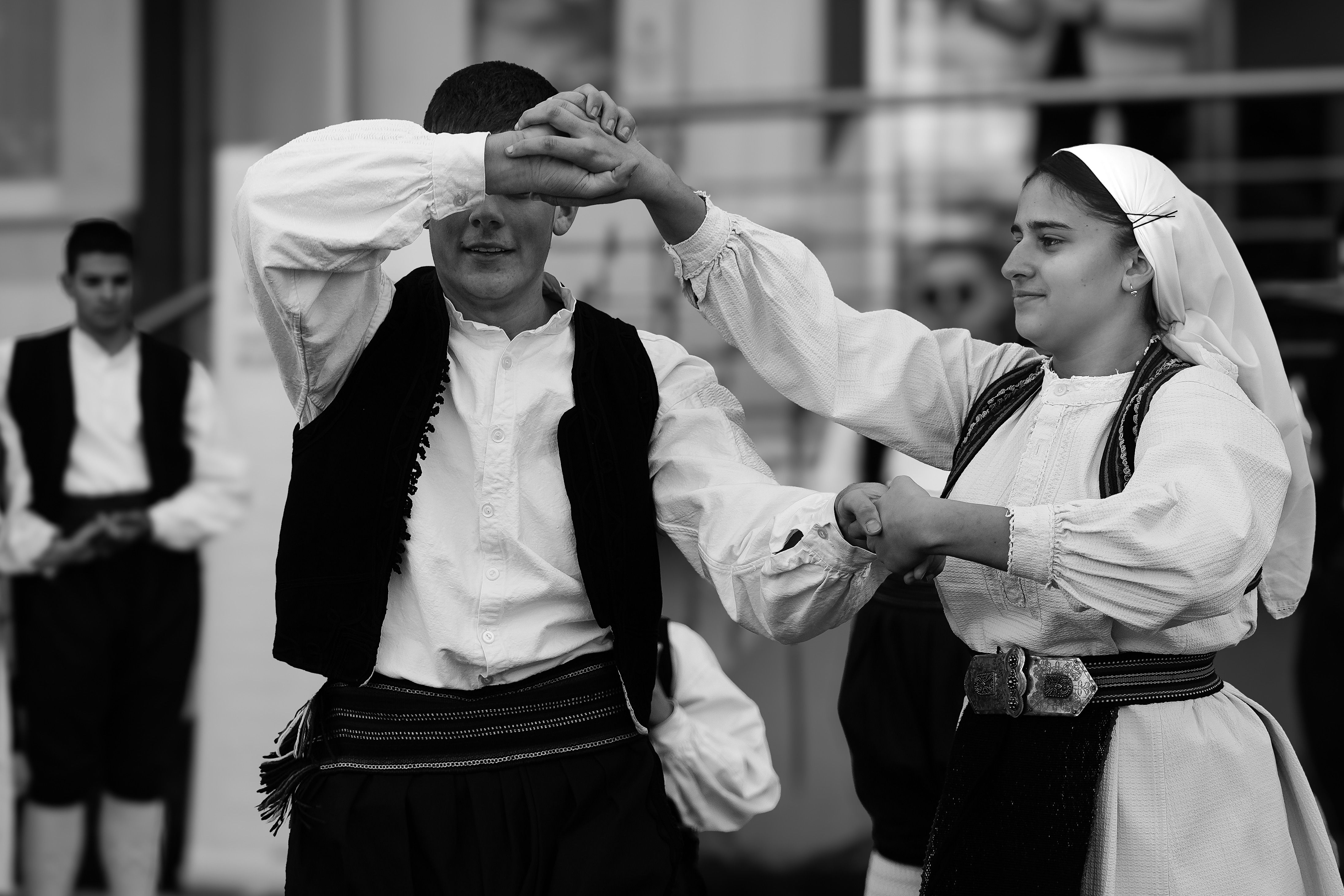 Local people in the traditional dress of Spain