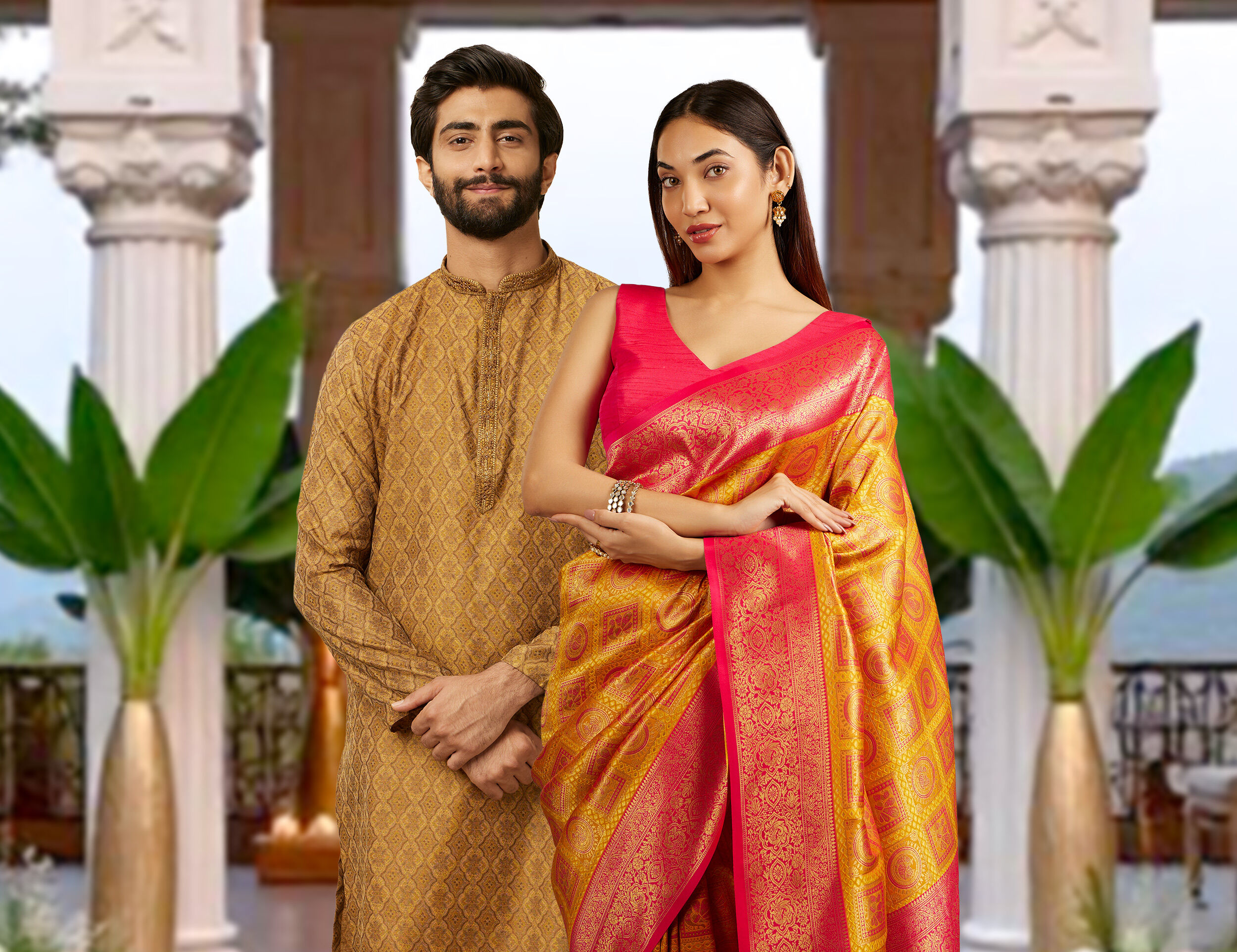 Local people in the traditional dress of India
