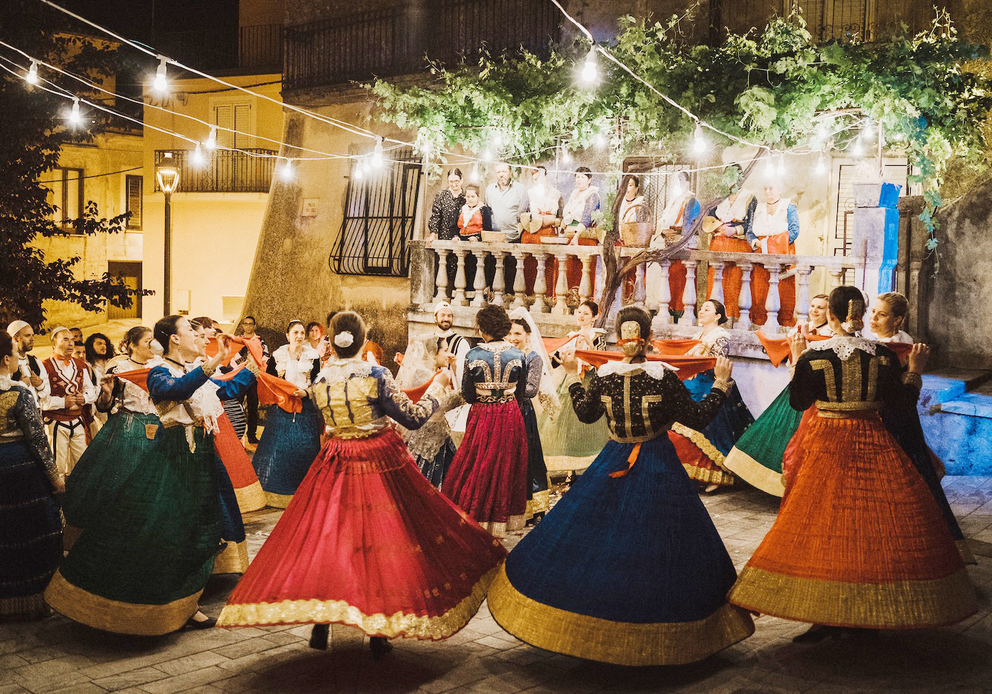 Local people in the traditional dress of Italy