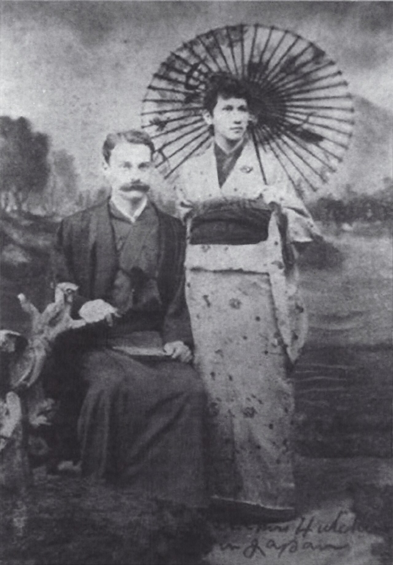Local people in the traditional dress of Japan