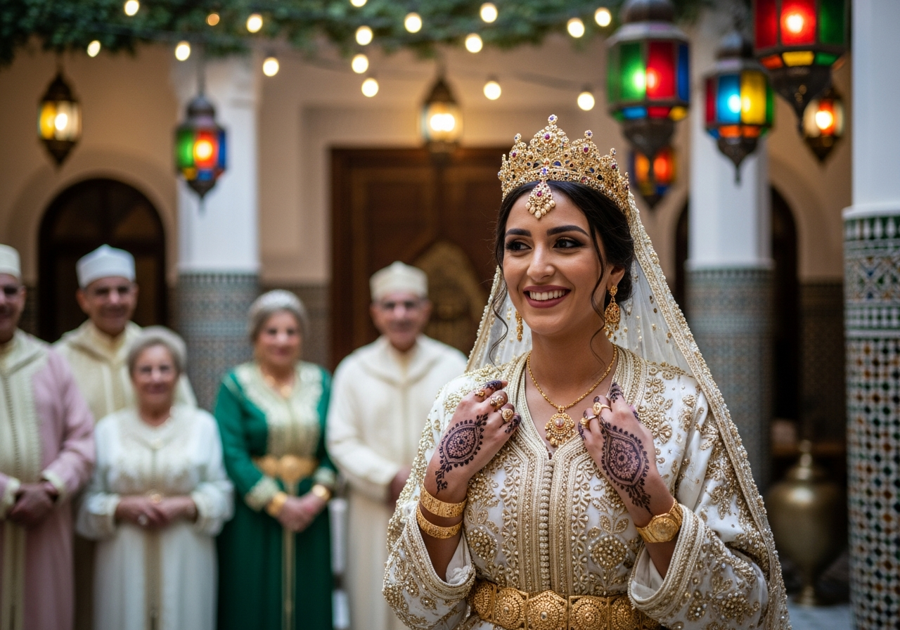 Local people in the traditional dress of Morocco