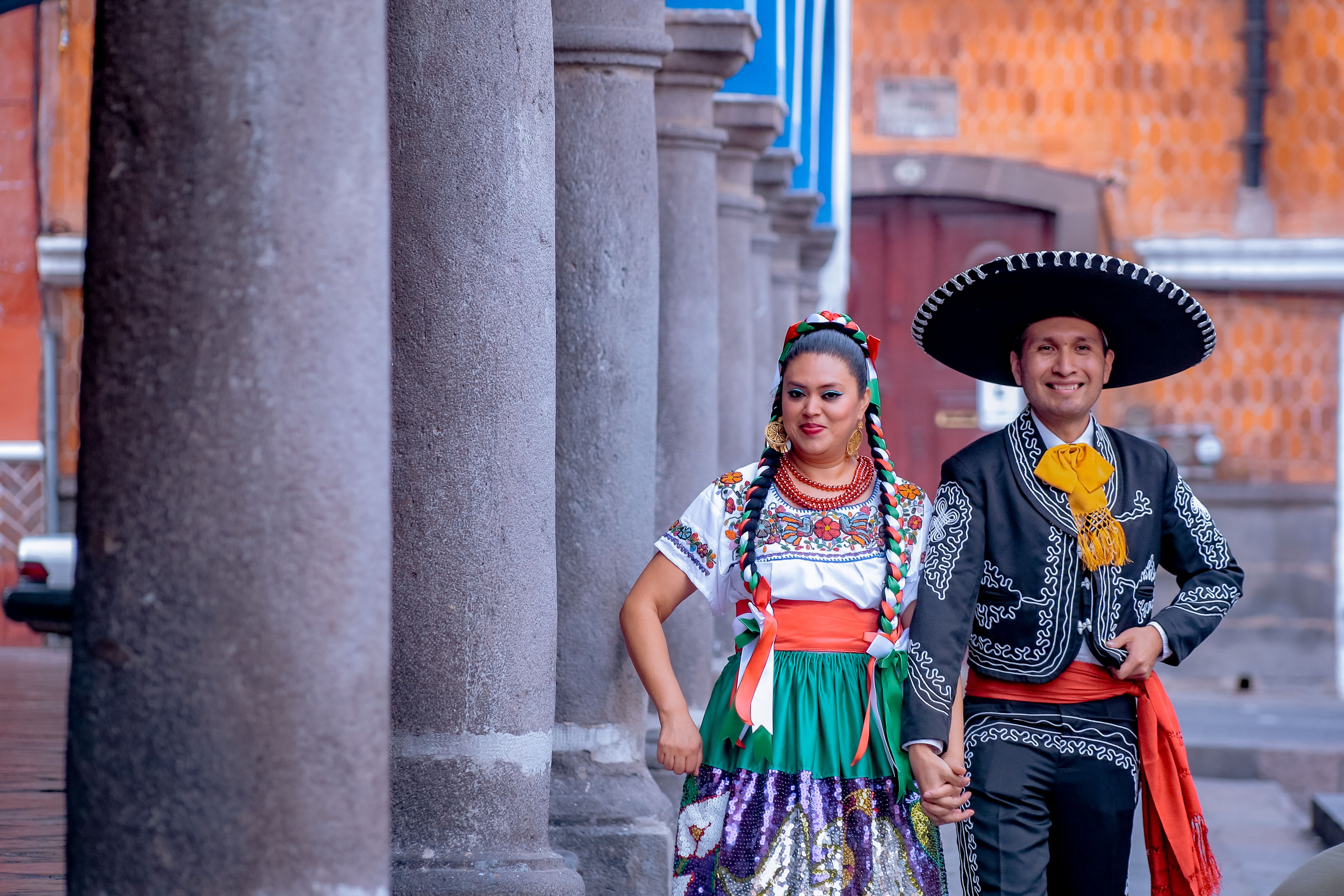Local people in the traditional dress of Mexico