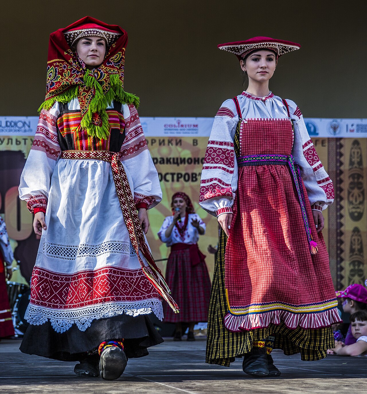 Local people in the traditional dress of Russia